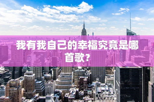 我有我自己的幸福究竟是哪首歌？