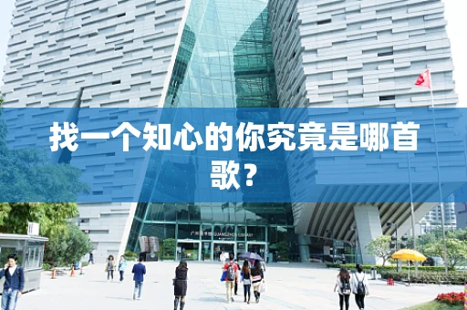 找一个知心的你究竟是哪首歌？