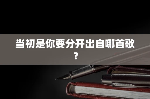 当初是你要分开出自哪首歌？