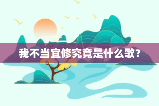 我不当宜修究竟是什么歌？