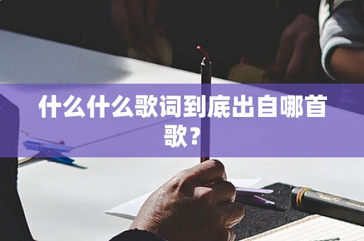 什么什么歌词到底出自哪首歌？
