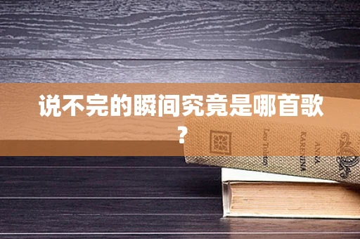 说不完的瞬间究竟是哪首歌？