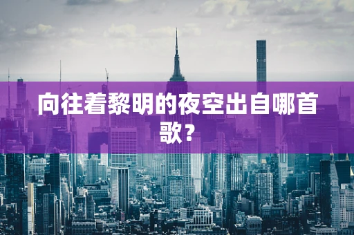 向往着黎明的夜空出自哪首歌？