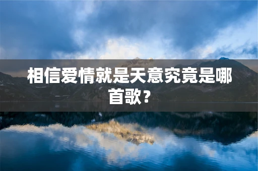相信爱情就是天意究竟是哪首歌？