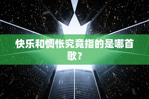 快乐和惆怅究竟指的是哪首歌？