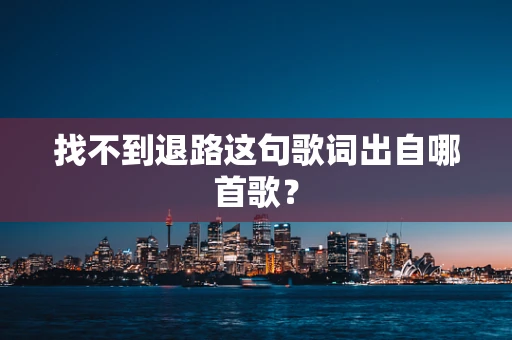 找不到退路这句歌词出自哪首歌？