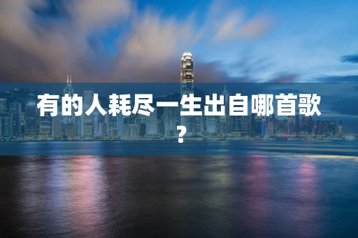 有的人耗尽一生出自哪首歌？