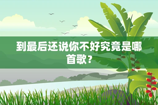 到最后还说你不好究竟是哪首歌？