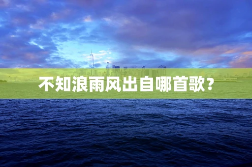 不知浪雨风出自哪首歌？