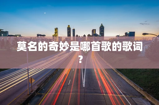 莫名的奇妙是哪首歌的歌词？