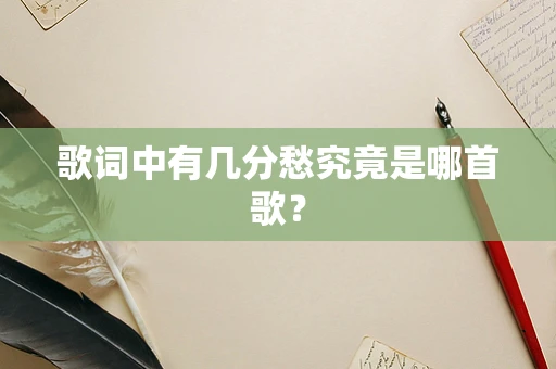 歌词中有几分愁究竟是哪首歌？
