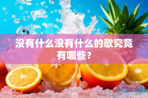 没有什么没有什么的歌究竟有哪些？