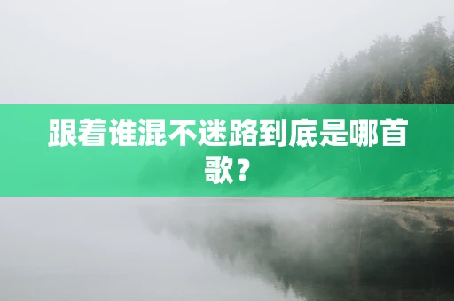 跟着谁混不迷路到底是哪首歌？