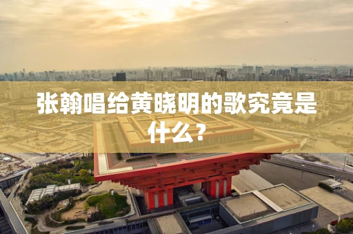 张翰唱给黄晓明的歌究竟是什么？