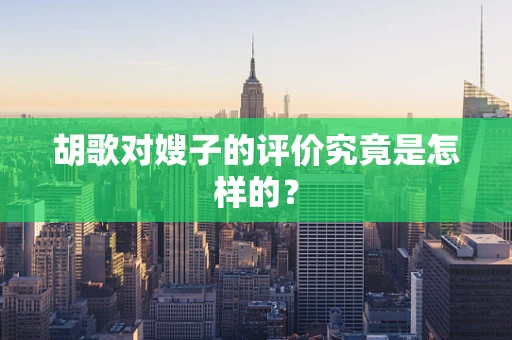 胡歌对嫂子的评价究竟是怎样的？