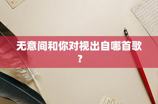 无意间和你对视出自哪首歌？