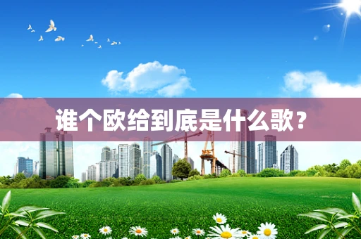 谁个欧给到底是什么歌？