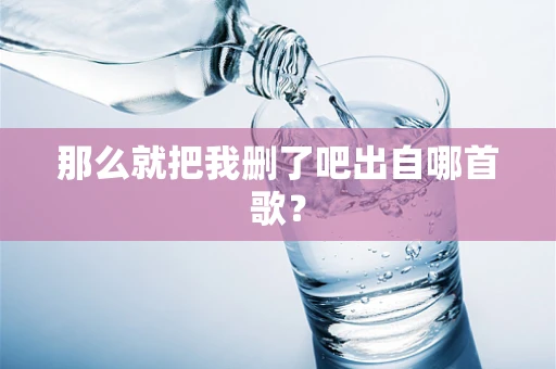 那么就把我删了吧出自哪首歌？