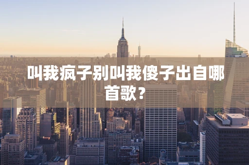 叫我疯子别叫我傻子出自哪首歌？