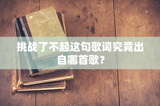 挑战了不起这句歌词究竟出自哪首歌？