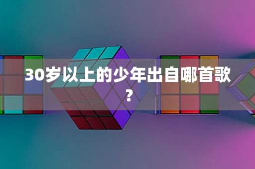 30岁以上的少年出自哪首歌？