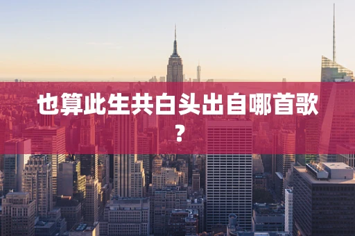 也算此生共白头出自哪首歌？