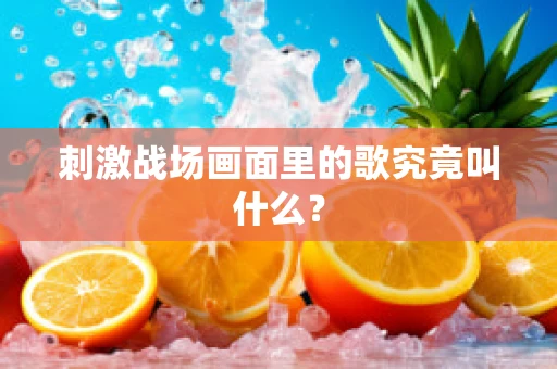 刺激战场画面里的歌究竟叫什么？