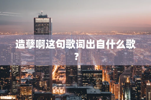 造孽啊这句歌词出自什么歌？