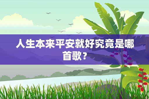 人生本来平安就好究竟是哪首歌？
