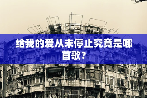 给我的爱从未停止究竟是哪首歌？