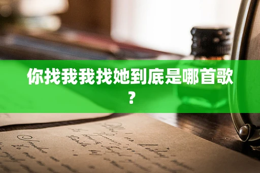 你找我我找她到底是哪首歌？