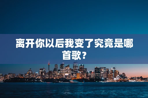 离开你以后我变了究竟是哪首歌？