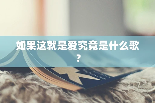 如果这就是爱究竟是什么歌？