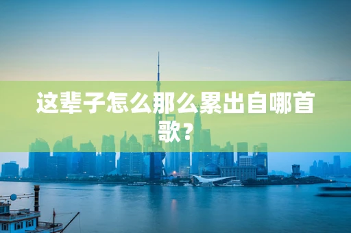 这辈子怎么那么累出自哪首歌？