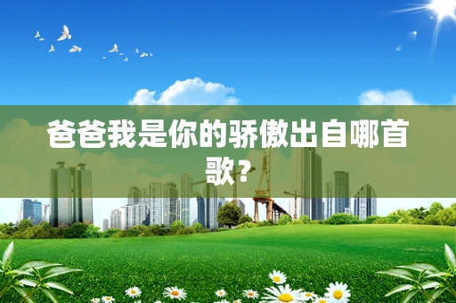 爸爸我是你的骄傲出自哪首歌？
