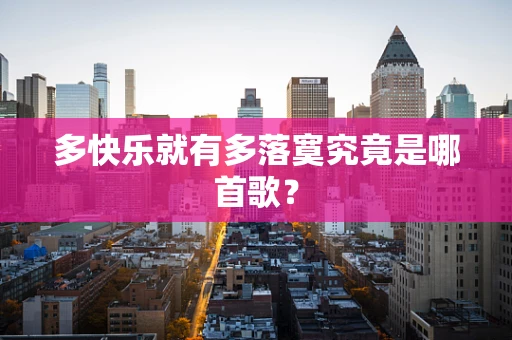 多快乐就有多落寞究竟是哪首歌？