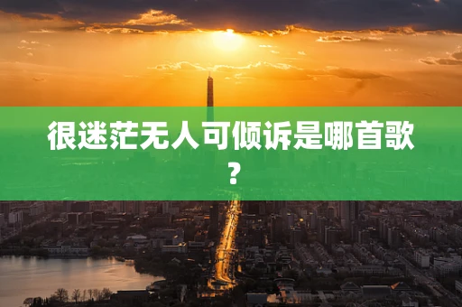 很迷茫无人可倾诉是哪首歌？