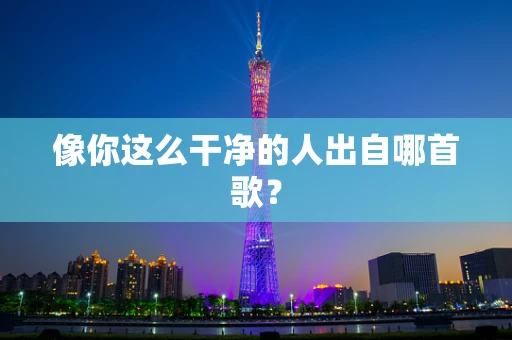 像你这么干净的人出自哪首歌？