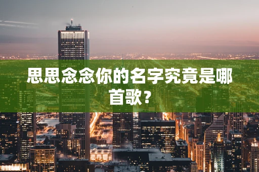 思思念念你的名字究竟是哪首歌？