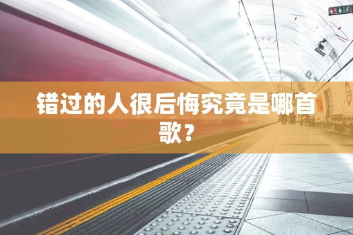 错过的人很后悔究竟是哪首歌？
