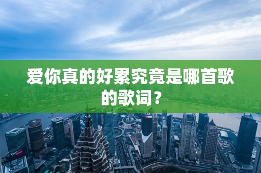 爱你真的好累究竟是哪首歌的歌词？