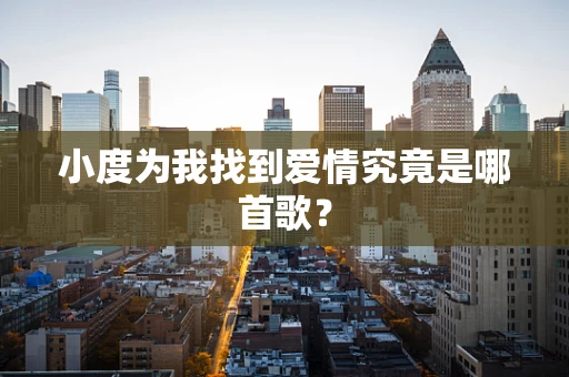 小度为我找到爱情究竟是哪首歌？