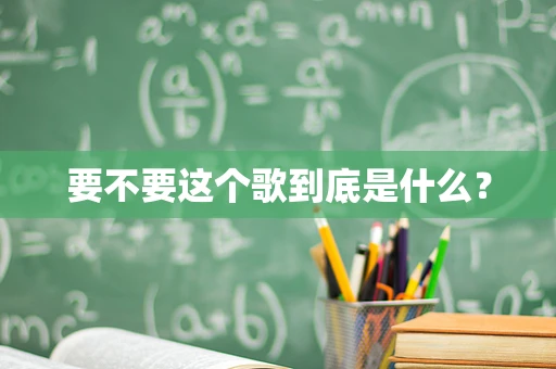 要不要这个歌到底是什么？