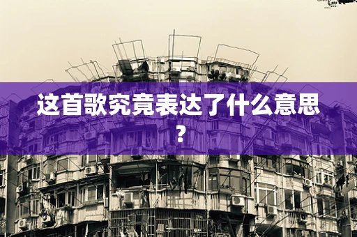 这首歌究竟表达了什么意思？