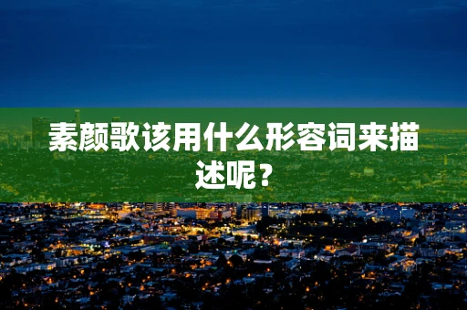 素颜歌该用什么形容词来描述呢？